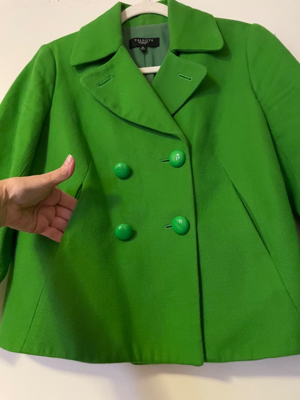 Talbots Green Peacoat Blazer - 8P - Picture 4 of 8
